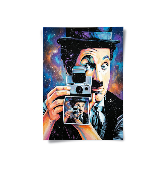 Charlie Chaplin Cosmic Pop Art - Poster