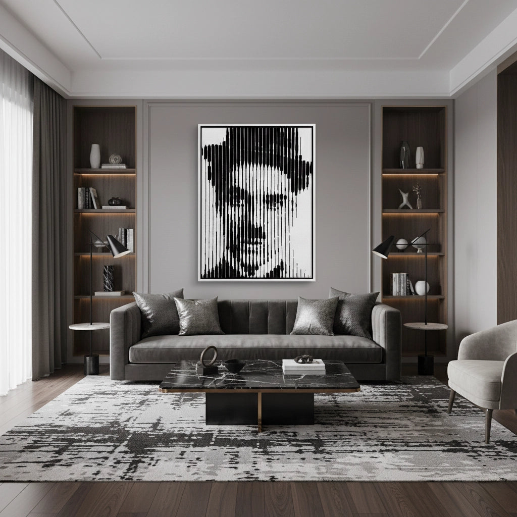 2Charlie Chaplin Glitch Art - Canvas