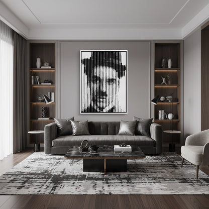 Charlie Chaplin Glitch Art - Canvas