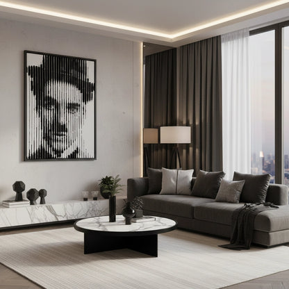 Charlie Chaplin Glitch Art - Canvas