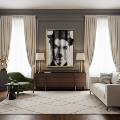 Charlie Chaplin Glitch Art - Canvas