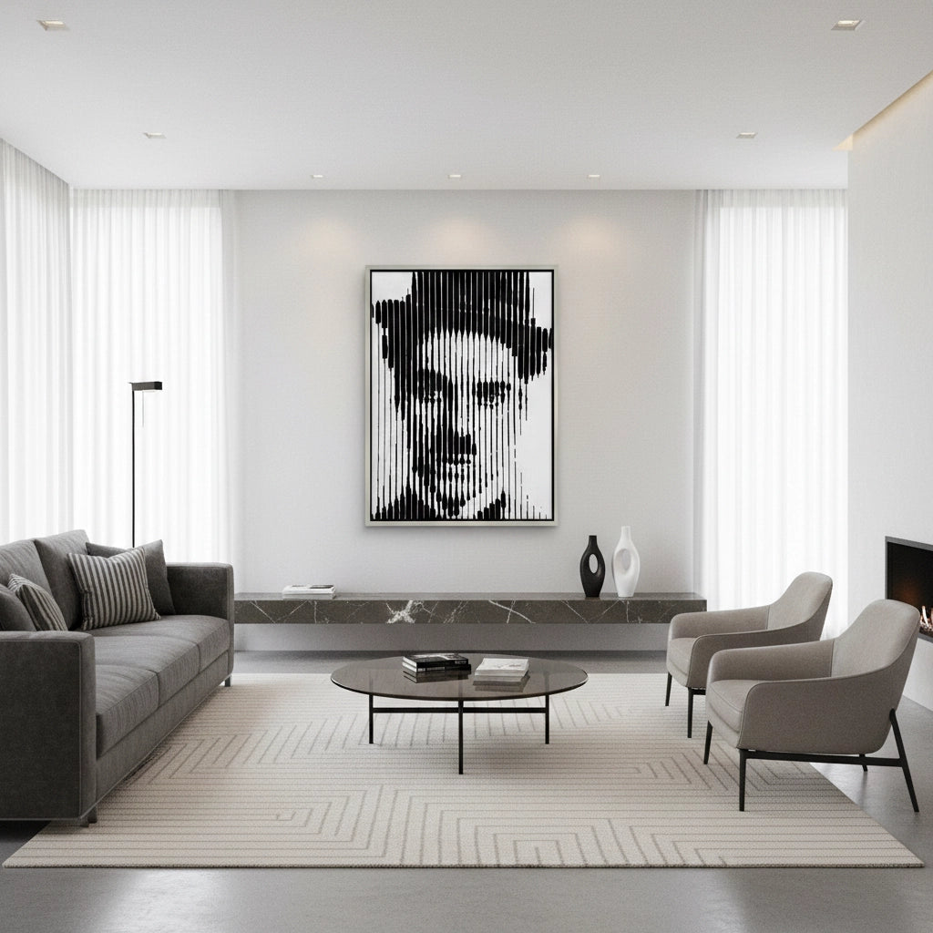 2Charlie Chaplin Glitch Art - Canvas