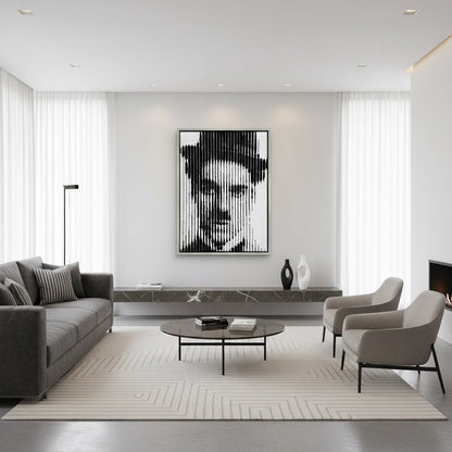 Charlie Chaplin Glitch Art - Canvas