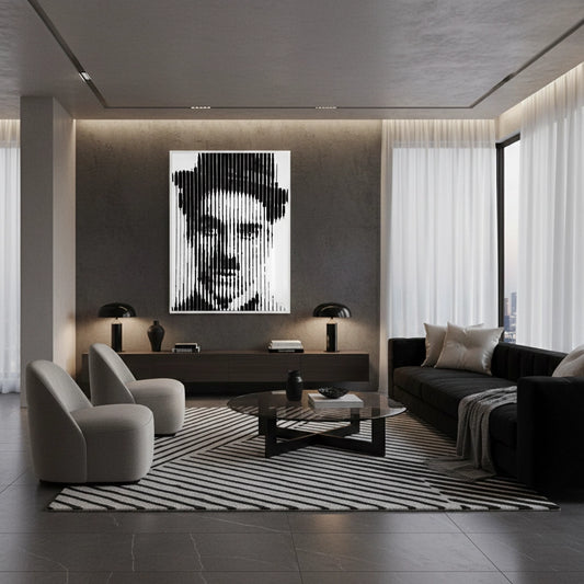 Charlie Chaplin Glitch Art - Fine Art