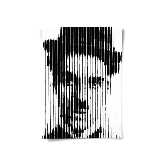 Charlie Chaplin Glitch Art - Poster