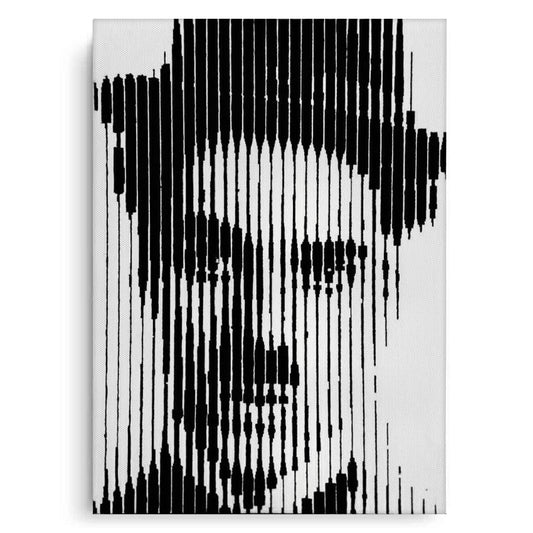 Charlie Chaplin Glitch Art - Canvas