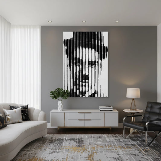Charlie Chaplin Glitch Art - Canvas