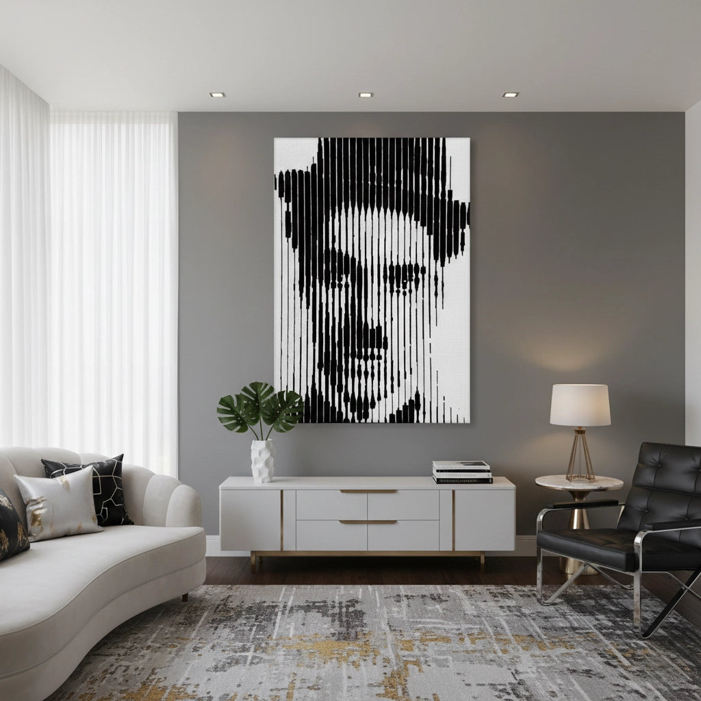 2Charlie Chaplin Glitch Art - Canvas