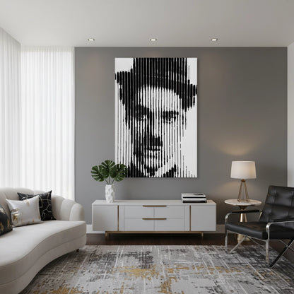 Charlie Chaplin Glitch Art - Canvas