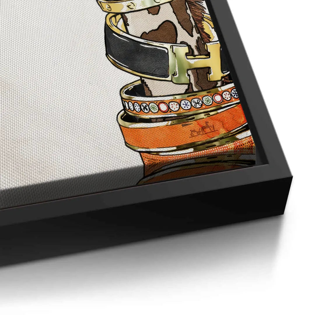Chic Giraffe with Gold Bracelets - Canvas - Jasmineart.ae