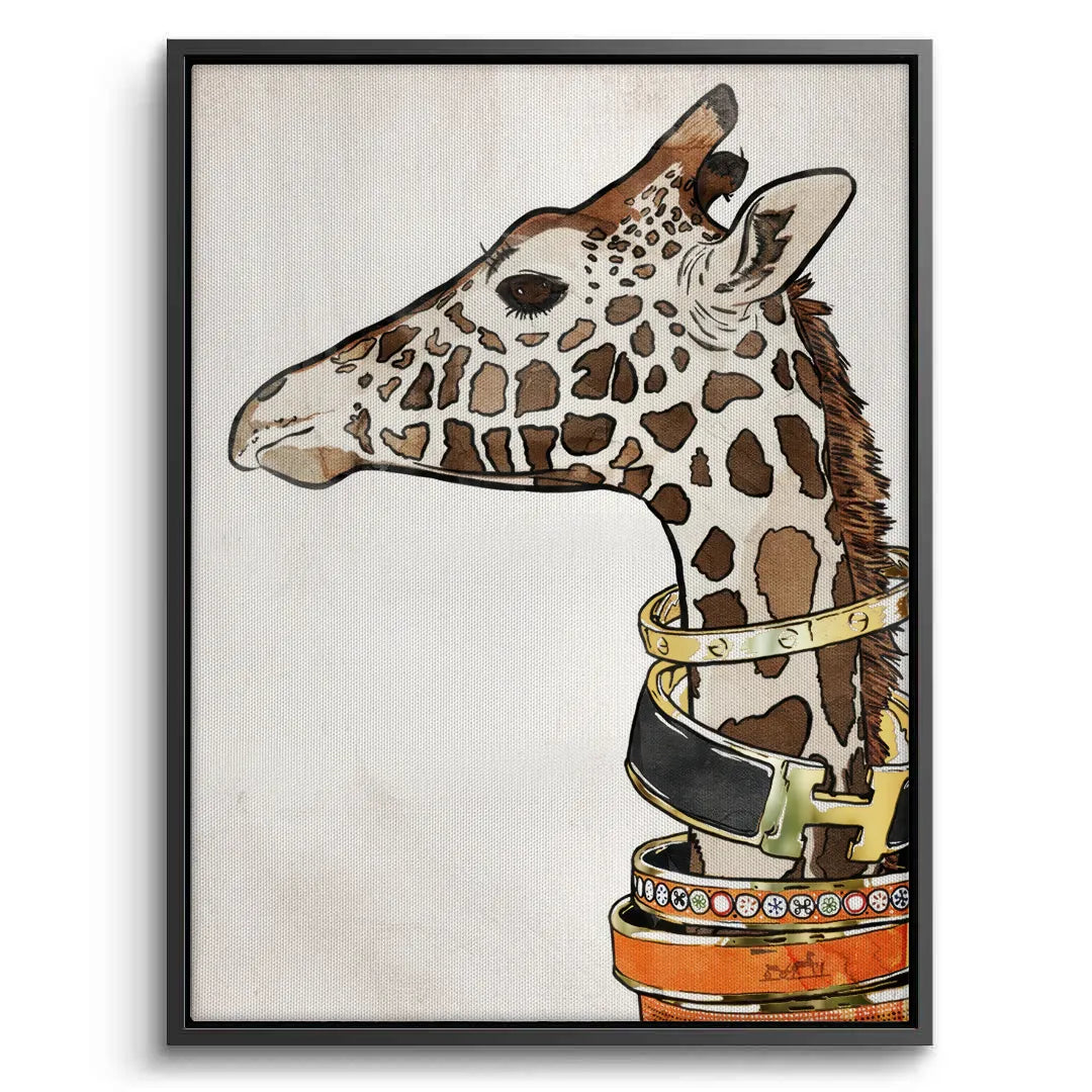 Chic Giraffe with Gold Bracelets - Canvas - Jasmineart.ae