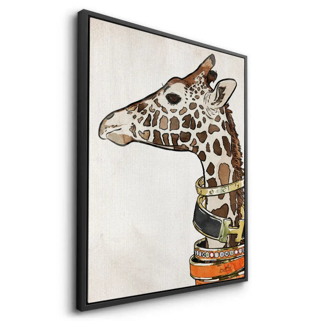 Chic Giraffe with Gold Bracelets - Canvas - Jasmineart.ae