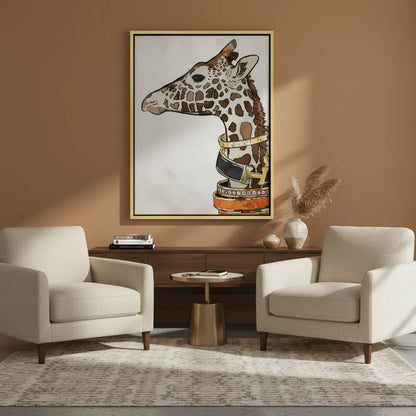 Chic Giraffe with Gold Bracelets - Canvas