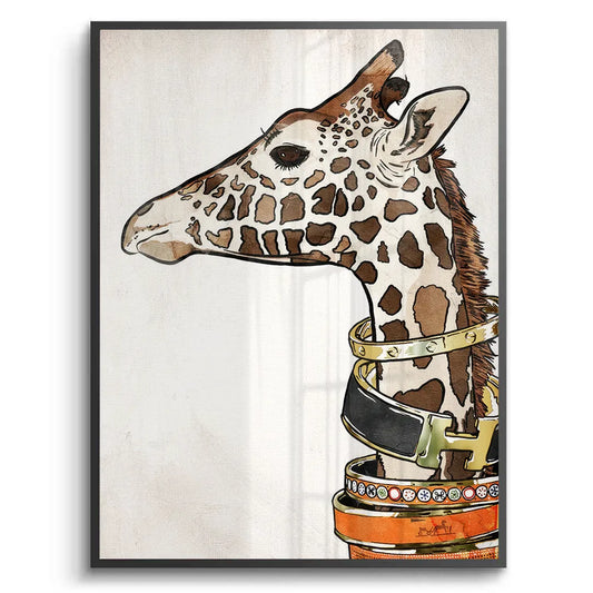 Chic Giraffe with Gold Bracelets - Fine Art