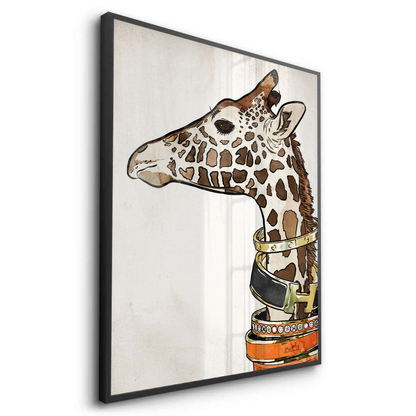 Chic Giraffe with Gold Bracelets - Fine Art