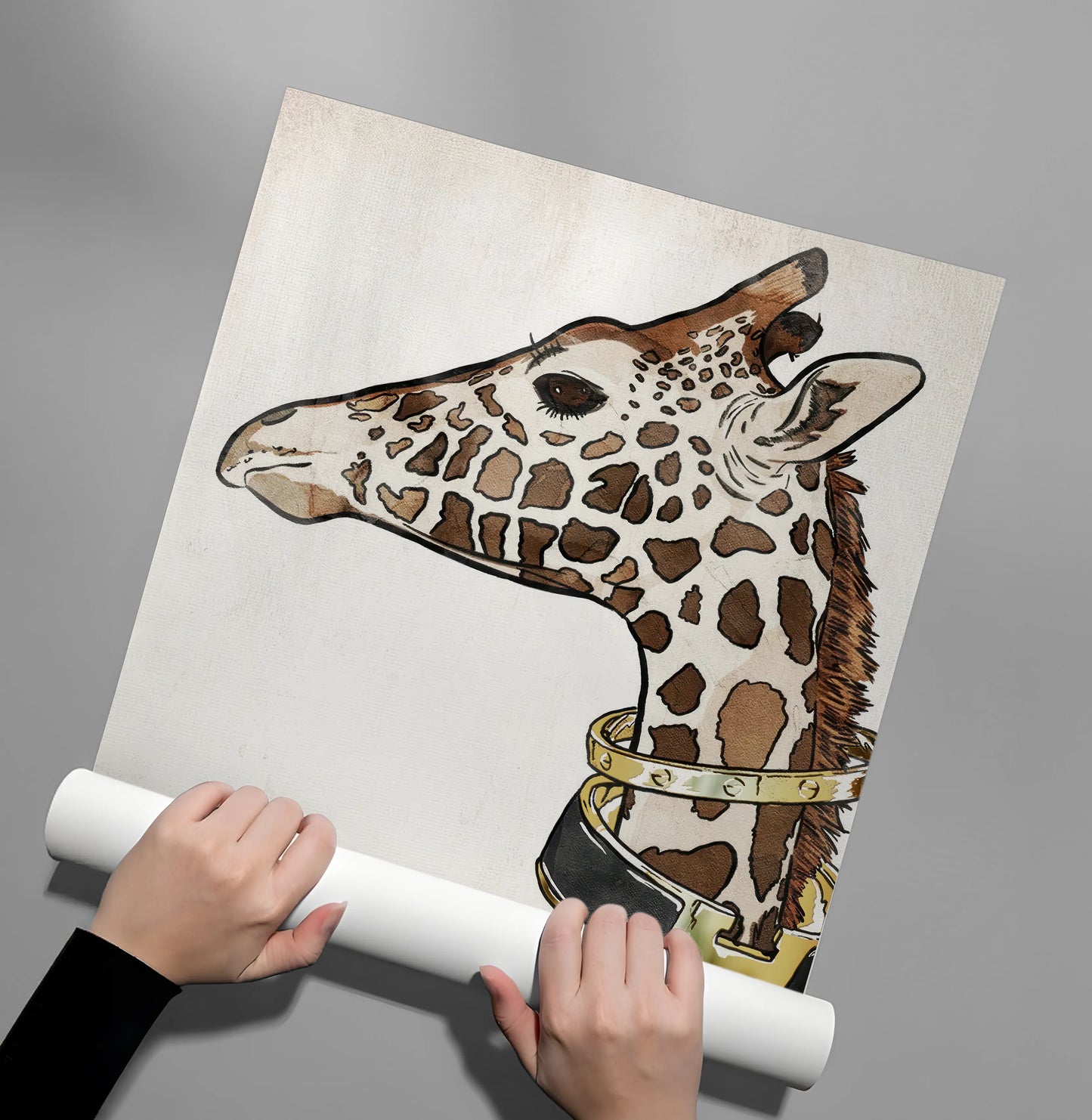 2Chic Giraffe with Gold Bracelets - Poster