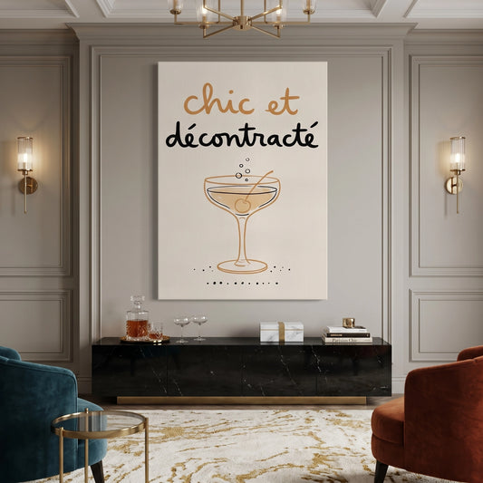Chic et Décontracté French Cocktail - Canvas