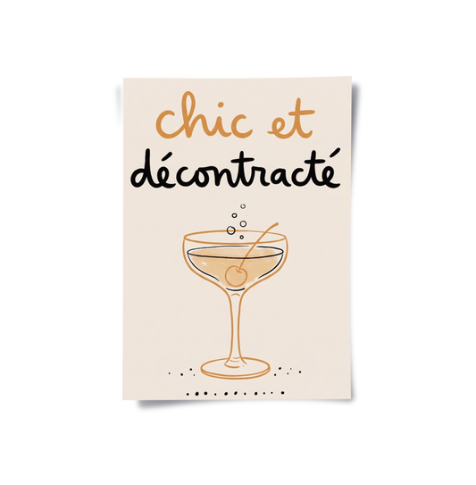 Chic et Décontracté French Cocktail - Poster