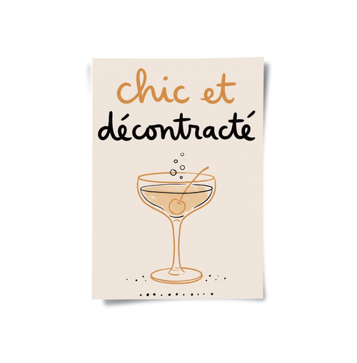 Chic et Décontracté French Cocktail - Poster