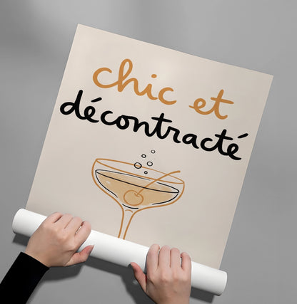 Chic et Décontracté French Cocktail - Poster
