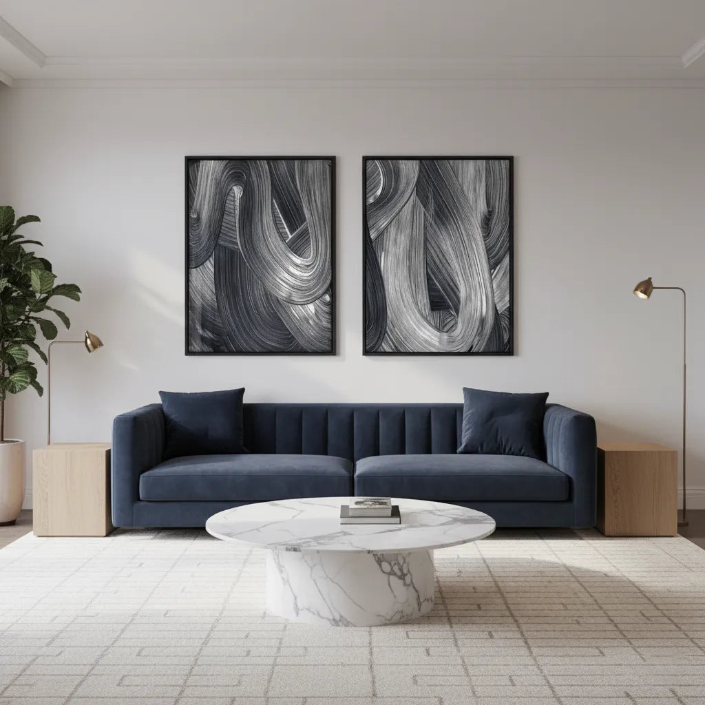 Chrome Stroke Set of 2 - Canvas - Jasmineart.ae