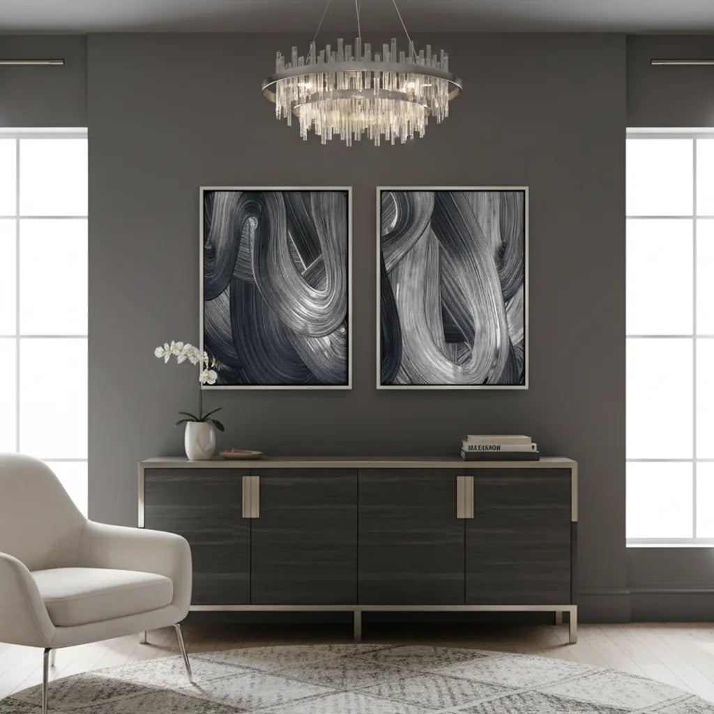 Chrome Stroke Set of 2 - Canvas - Jasmineart.ae