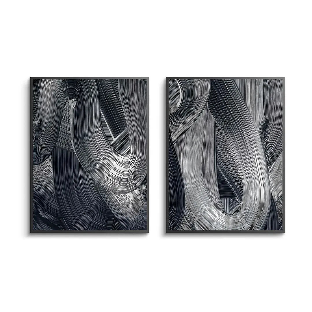 Chrome Stroke Set of 2 - Fine Art - Jasmineart.ae