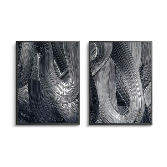 Chrome Stroke Set of 2 - Fine Art
