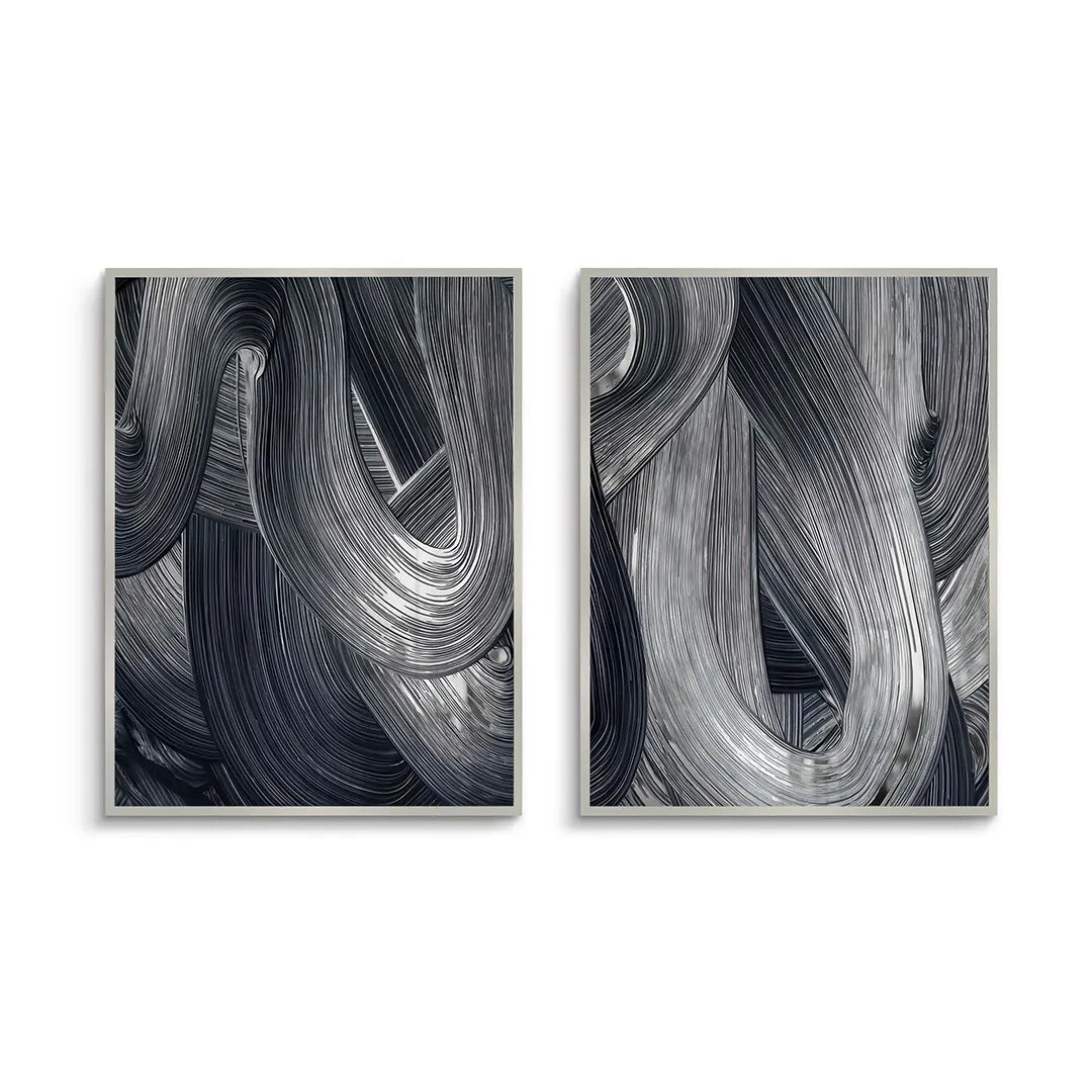 Chrome Stroke Set of 2 - Fine Art - Jasmineart.ae