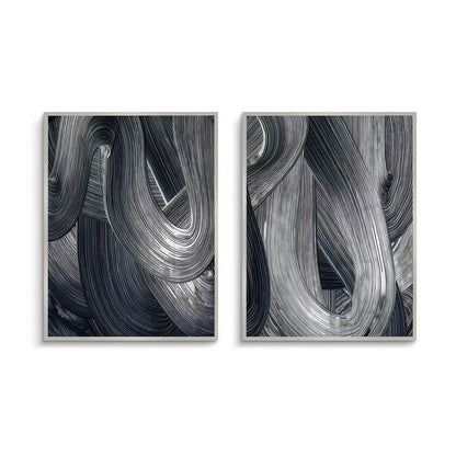 Chrome Stroke Set of 2 - Fine Art