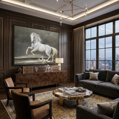 Classical White Horse Painting #MAIN770