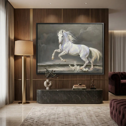 Classical White Horse Painting #MAIN770