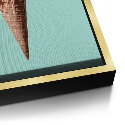 Flamingo Ice Cream Cone - Canvas