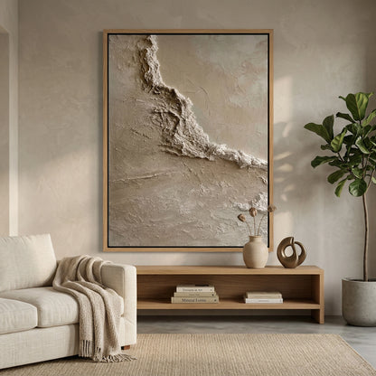 Organic Sea Salt Texture Abstract Painting Modern UAE Style