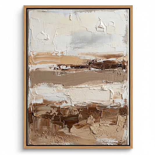 Large-scale coastal horizon minimalism painting with a seamless transition from sandy beige to pale azure, a serene focal point for a luxury Dubai beachfront home.