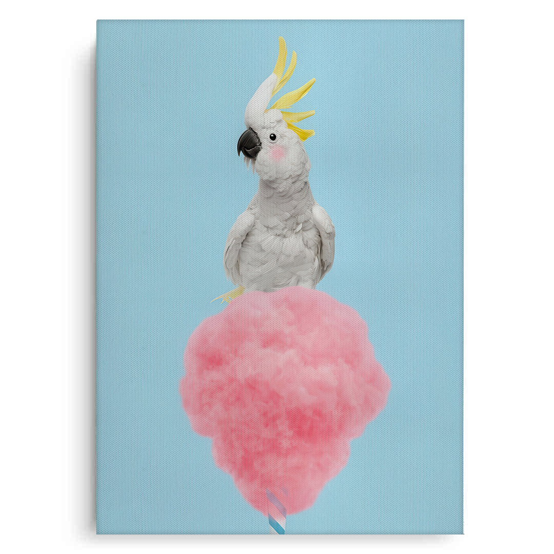 2Cockatoo Bird on Cotton Candy - Canvas