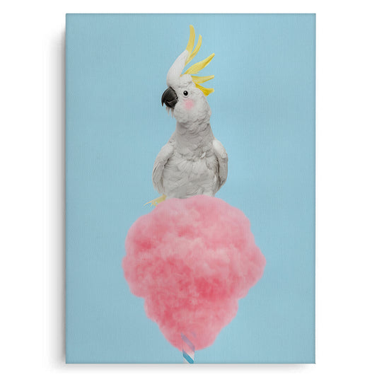 Cockatoo Bird on Cotton Candy - Canvas