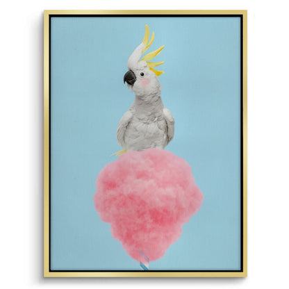 Cockatoo Bird on Cotton Candy - Canvas