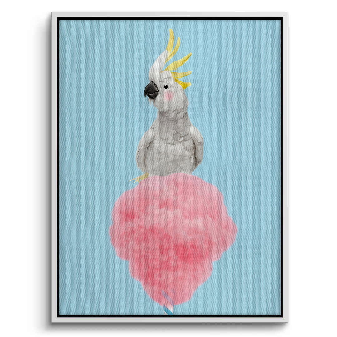 2Cockatoo Bird on Cotton Candy - Canvas