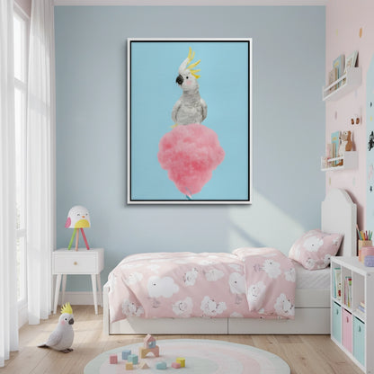 Cockatoo Bird on Cotton Candy - Canvas