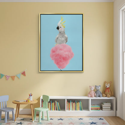 Cockatoo Bird on Cotton Candy - Canvas