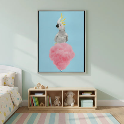 Cockatoo Bird on Cotton Candy - Canvas