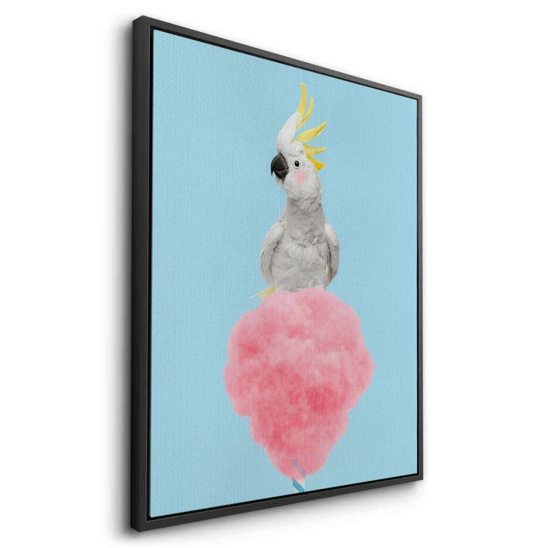 2Cockatoo Bird on Cotton Candy - Canvas