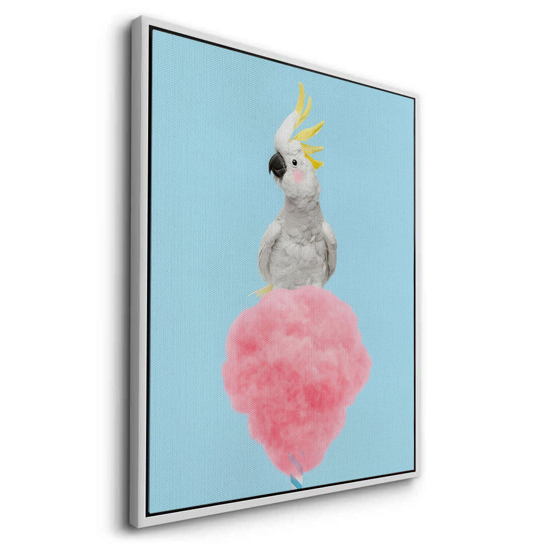 2Cockatoo Bird on Cotton Candy - Canvas