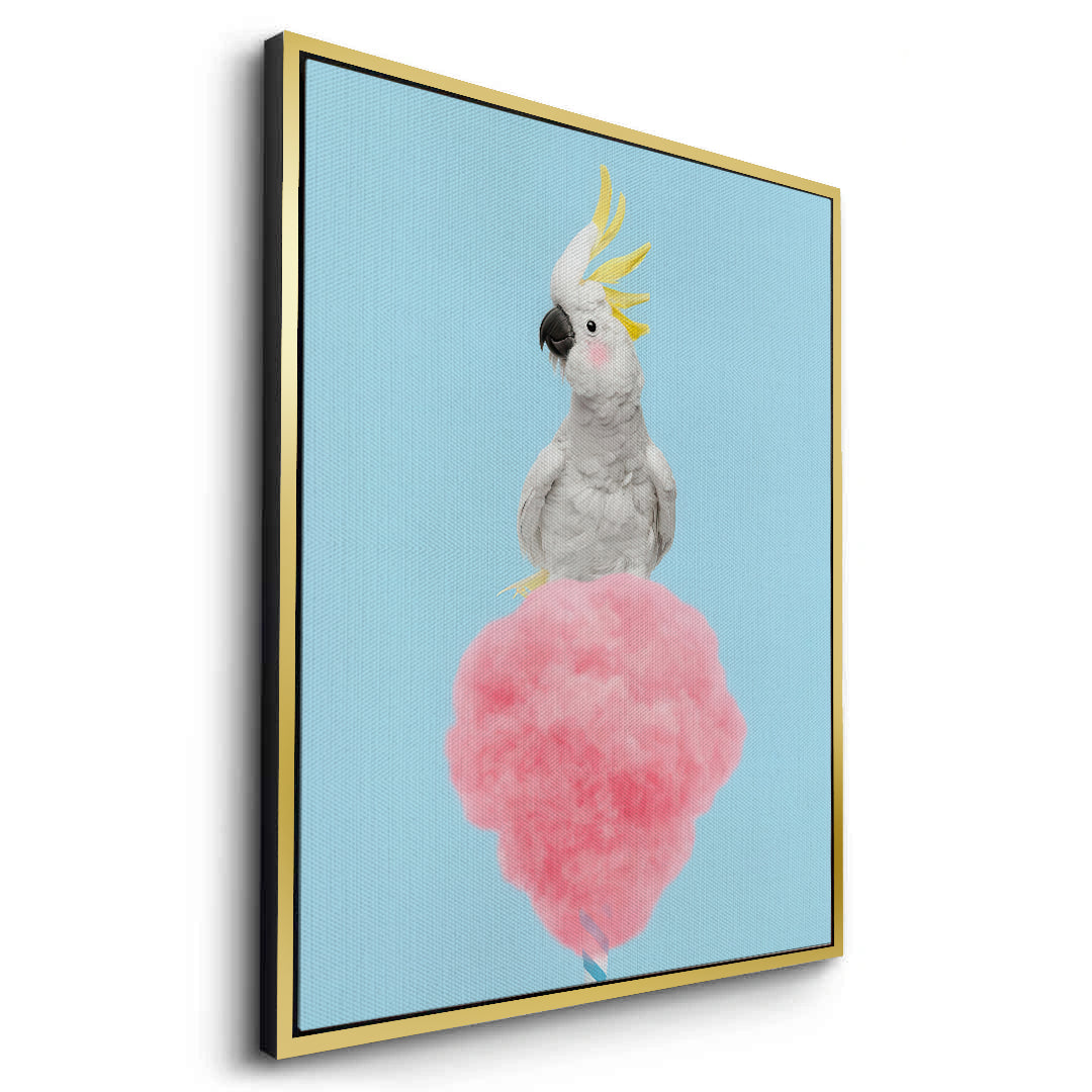 2Cockatoo Bird on Cotton Candy - Canvas
