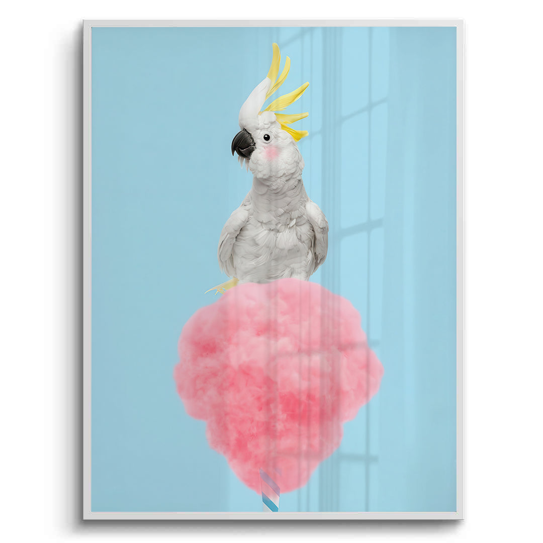 2Cockatoo Bird on Cotton Candy - Fine Art