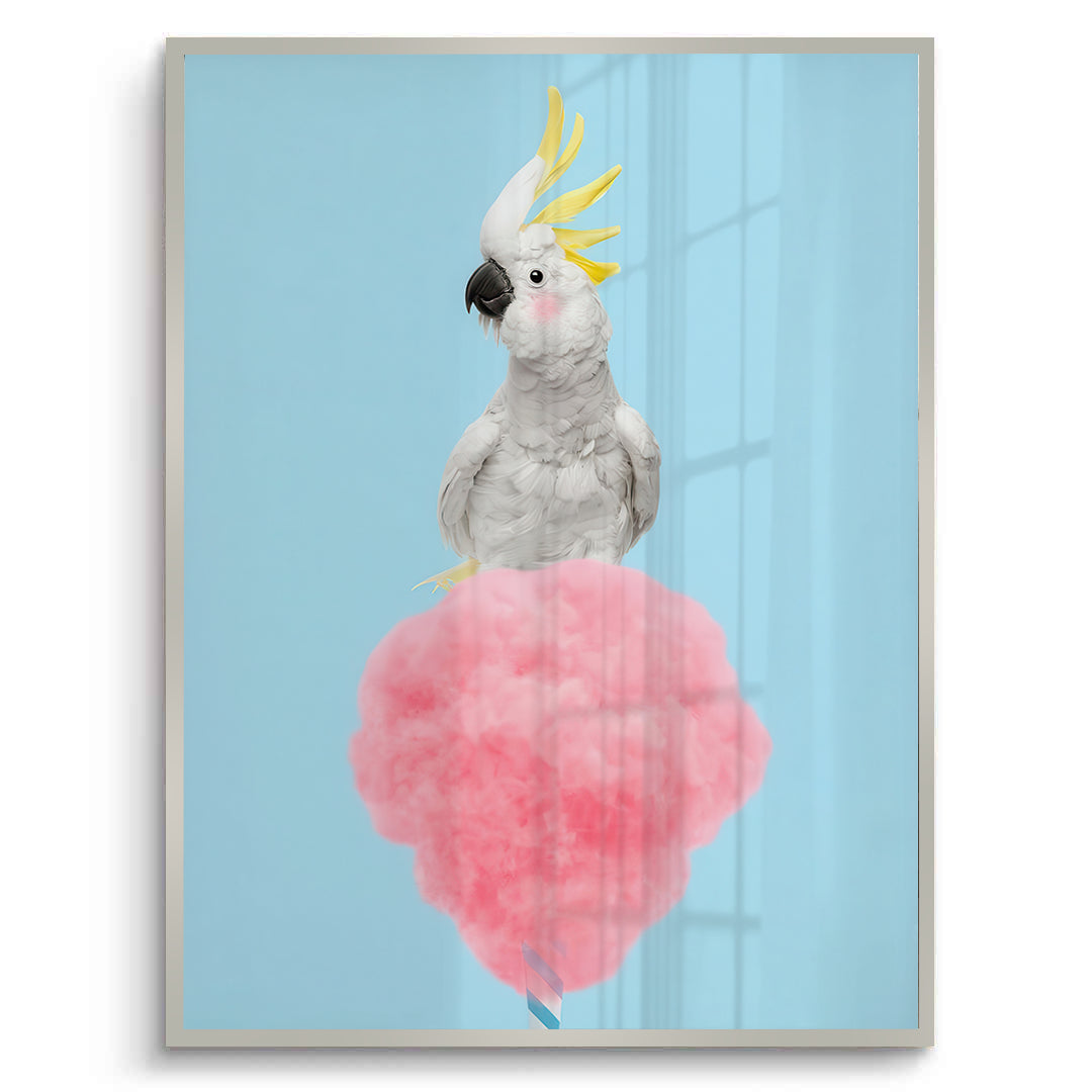 2Cockatoo Bird on Cotton Candy - Fine Art