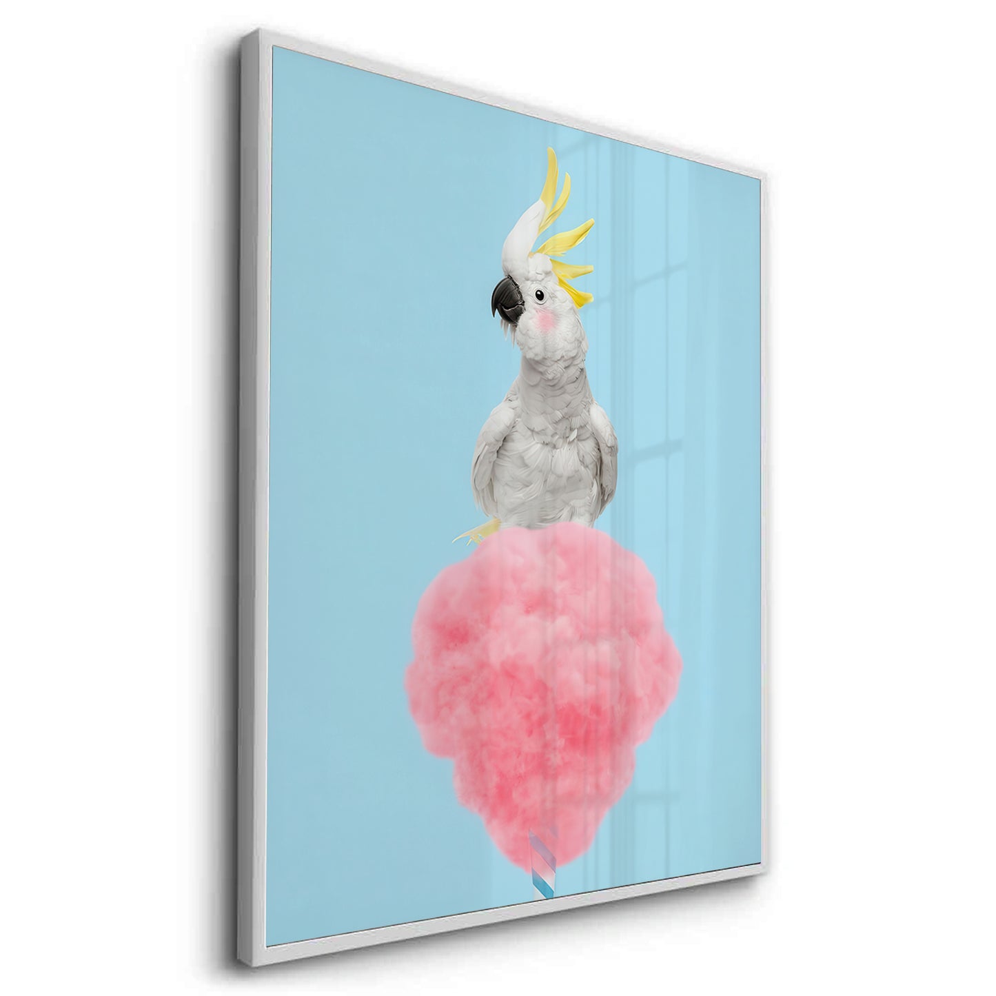 2Cockatoo Bird on Cotton Candy - Fine Art
