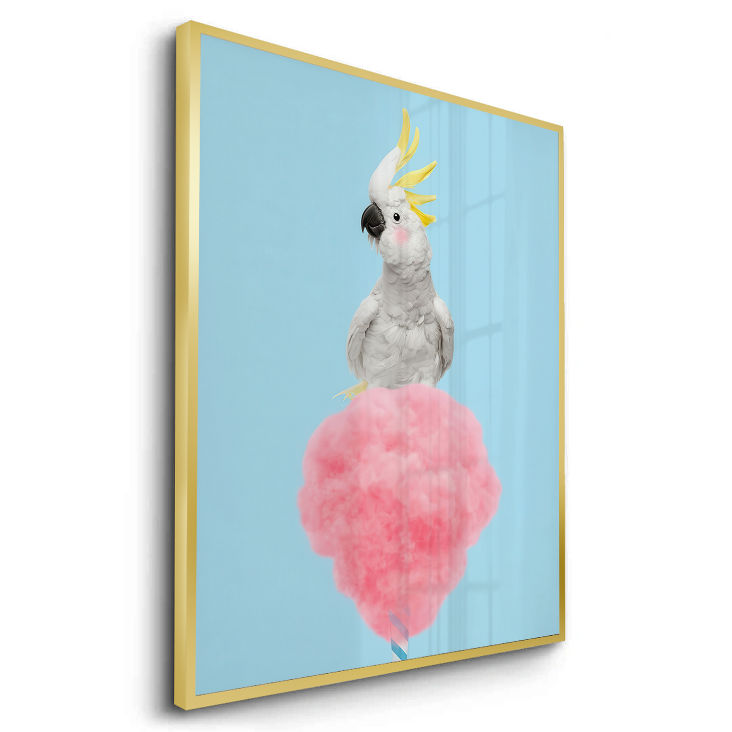 2Cockatoo Bird on Cotton Candy - Fine Art