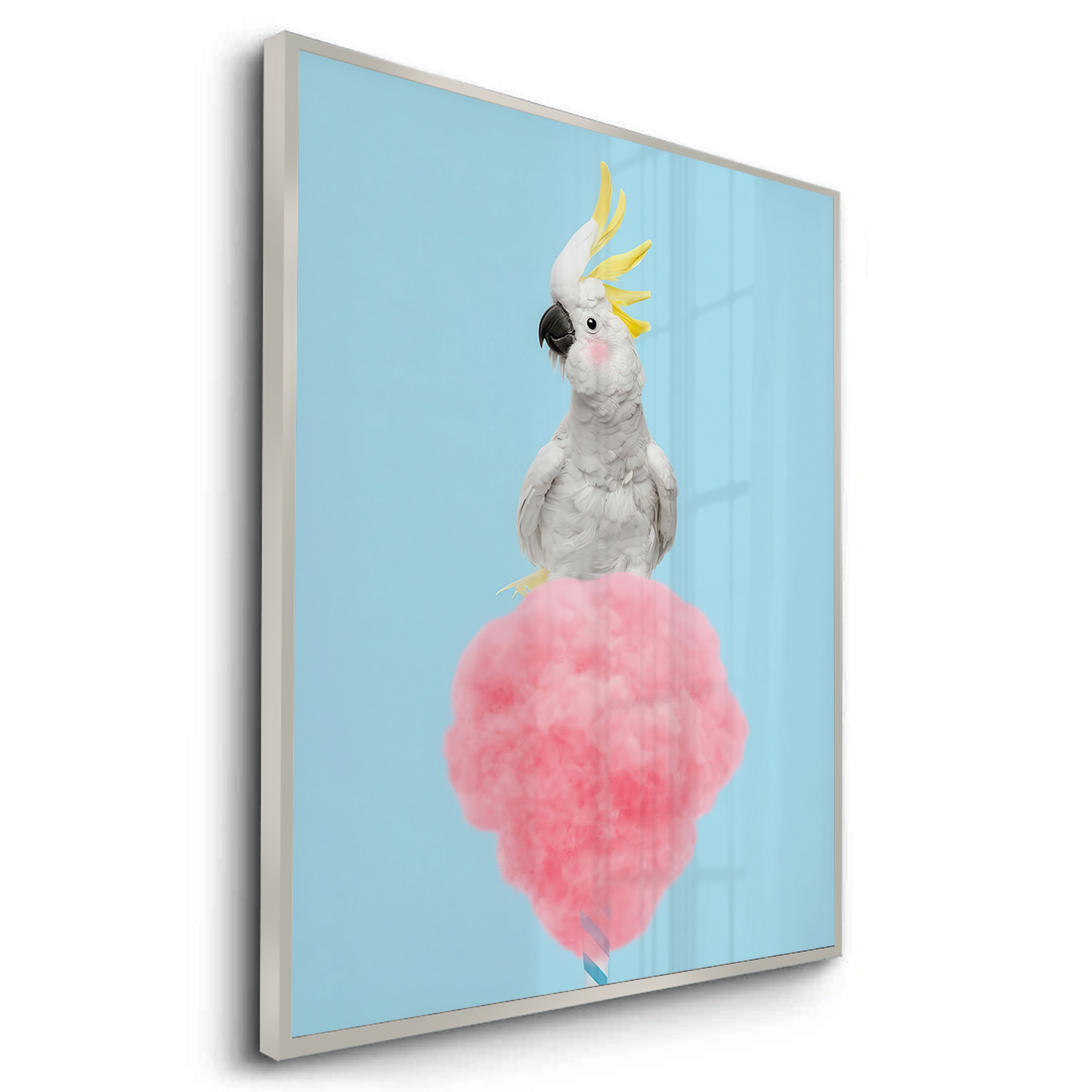 2Cockatoo Bird on Cotton Candy - Fine Art